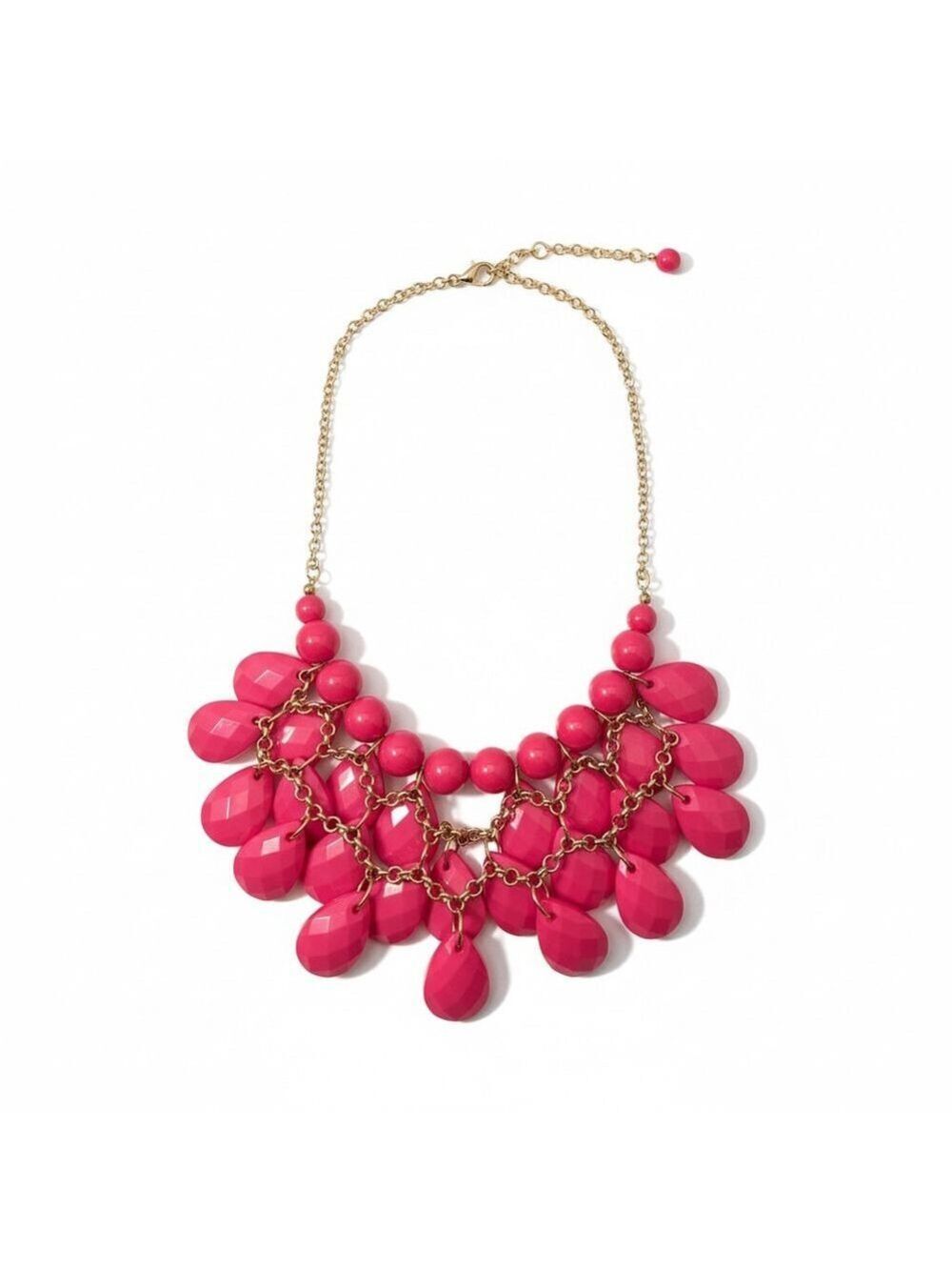 Pink Gold Tone Statement Necklace NWOT